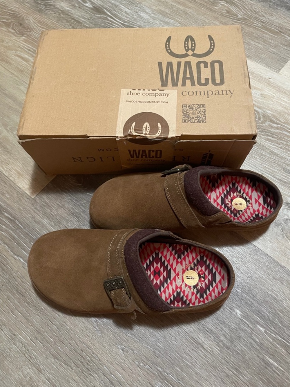 REVITALIGN Brown Slip-On Suede Clogs
